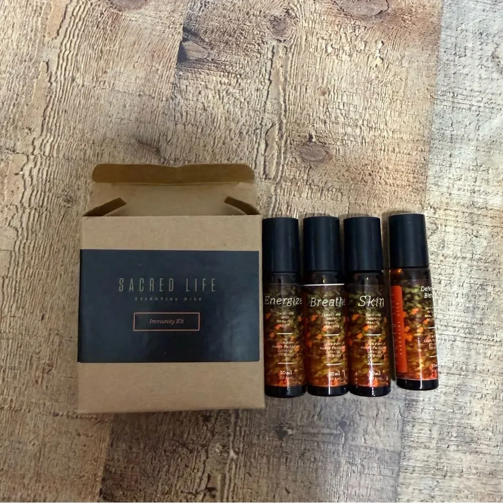 New In Box Sacred Life Essential Oils Set Immunity Kit.